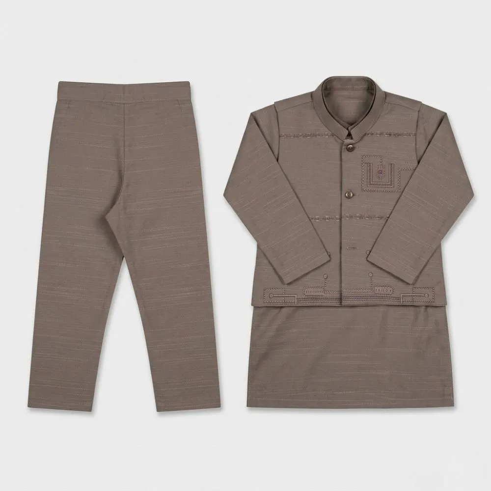 Brown Boys Kurta and Pajama Set